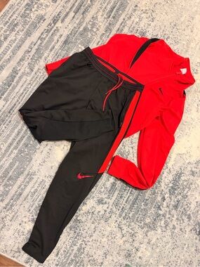 Nike Red & Black Athletic Track Pants NEW